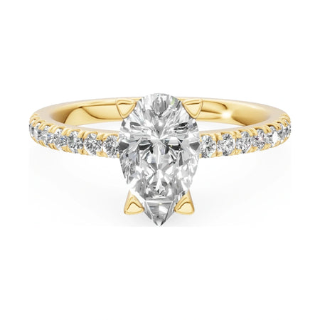 GREMARI Seven Solis 14K yellow gold engagement ring with 1.00 ct pear-cut natural diamond