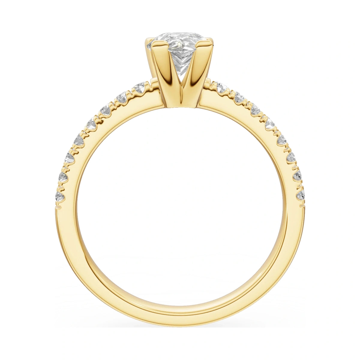 GREMARI Seven Solis pear-cut natural diamond engagement ring in 14K yellow gold, 1.00 ct