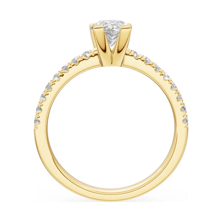GREMARI Seven Solis pear-cut natural diamond engagement ring in 14K yellow gold, 1.00 ct