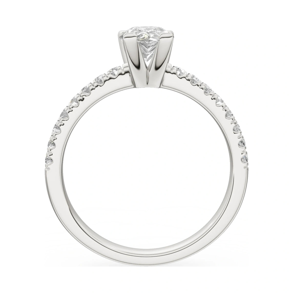 GREMARI Seven Solis pear-cut natural diamond engagement ring in 14K white gold, 1.00 ct