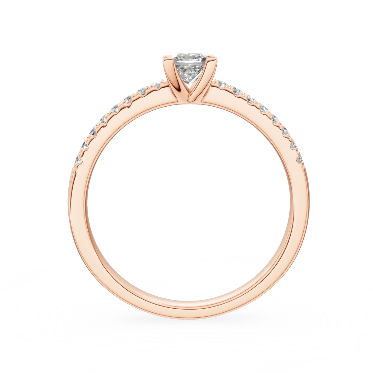 Gremari Seven Solis zásnubní prsten z růžového zlata s 0,30 ct lab-grown diamantem – Princess