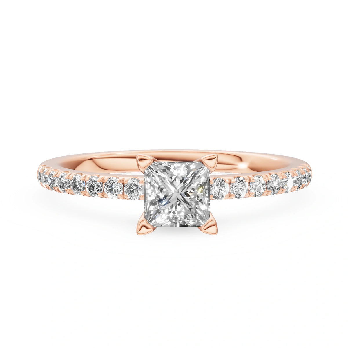 Gremari Seven Solis zásnubní prsten z růžového zlata s 0,50 ct lab-grown diamantem – Princess