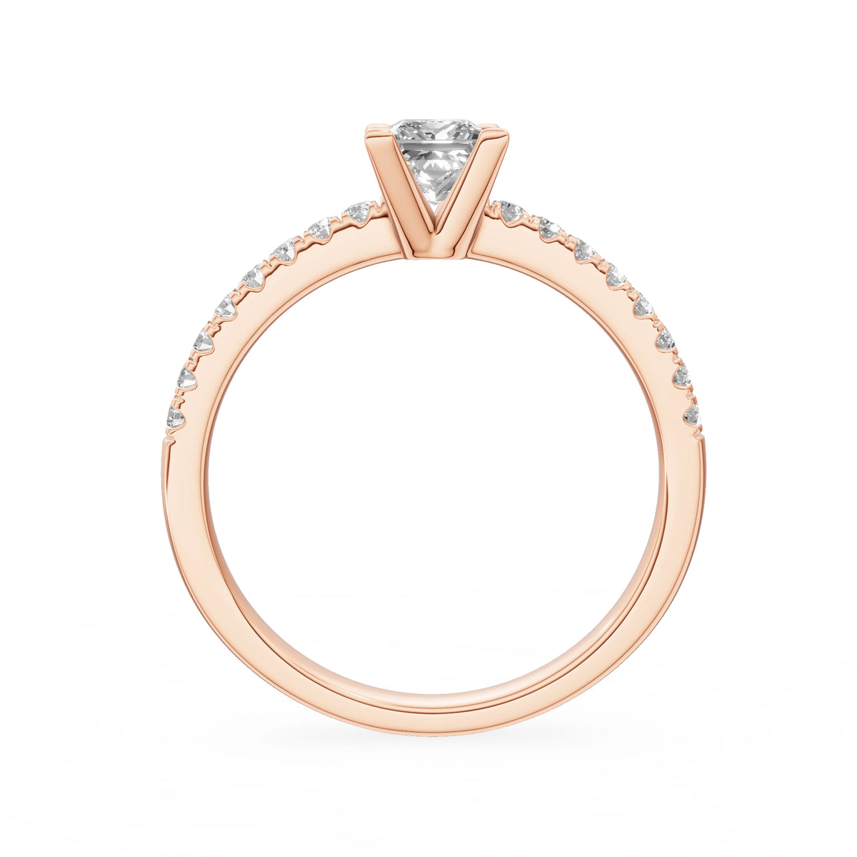 Gremari Seven Solis zásnubní prsten z růžového zlata s 0,50 ct lab-grown diamantem – Princess