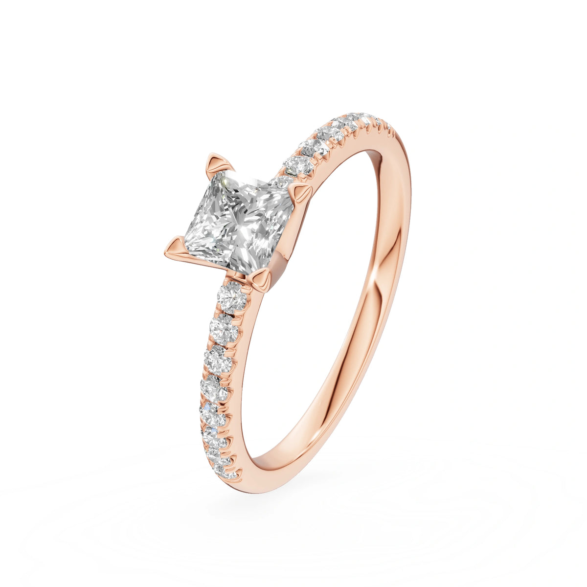 Gremari Seven Solis zásnubní prsten z růžového zlata s 0,50 ct lab-grown diamantem – Princess
