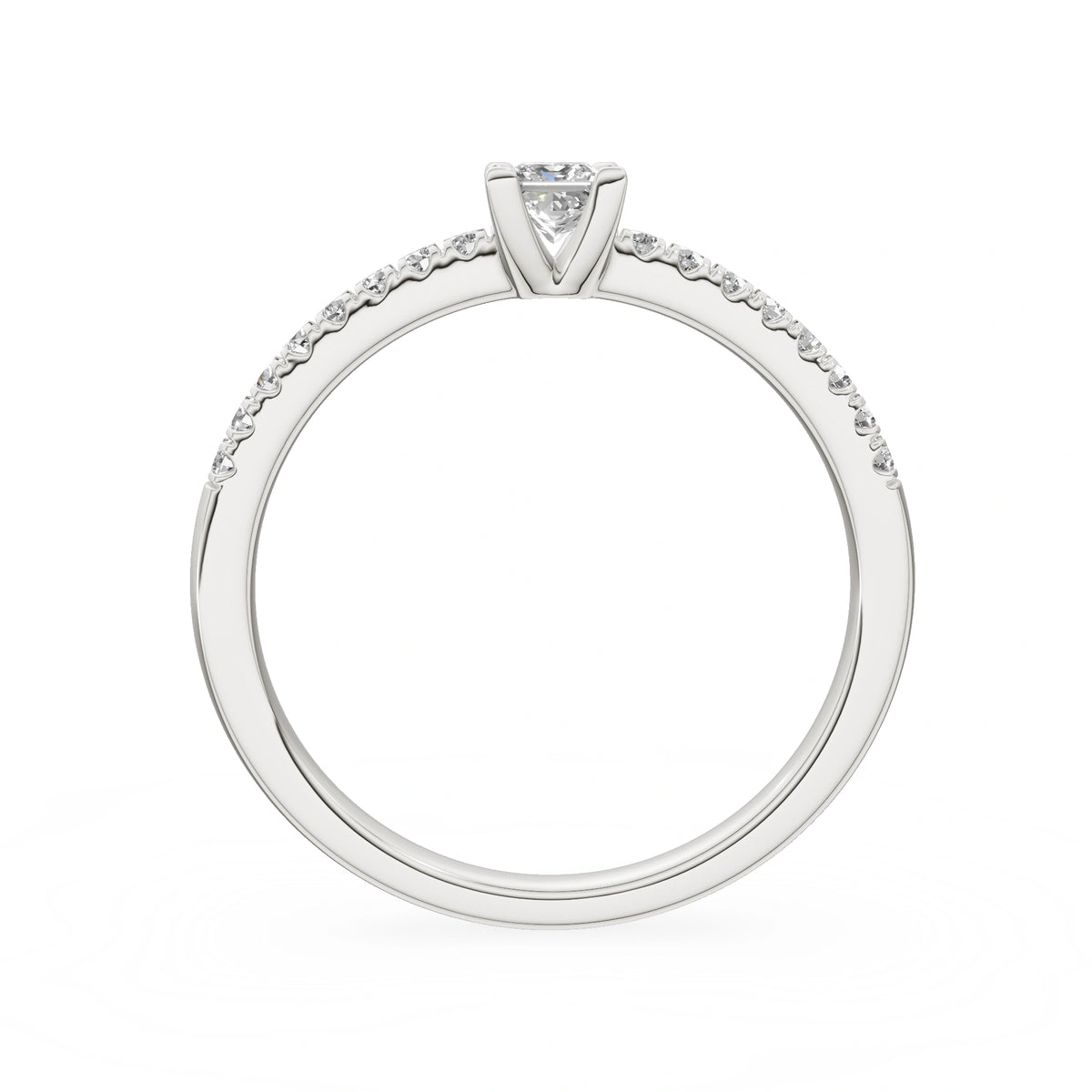 Gremari Seven Solis zásnubní prsten z bílého zlata s 0,15 ct lab-grown diamantem – Princess