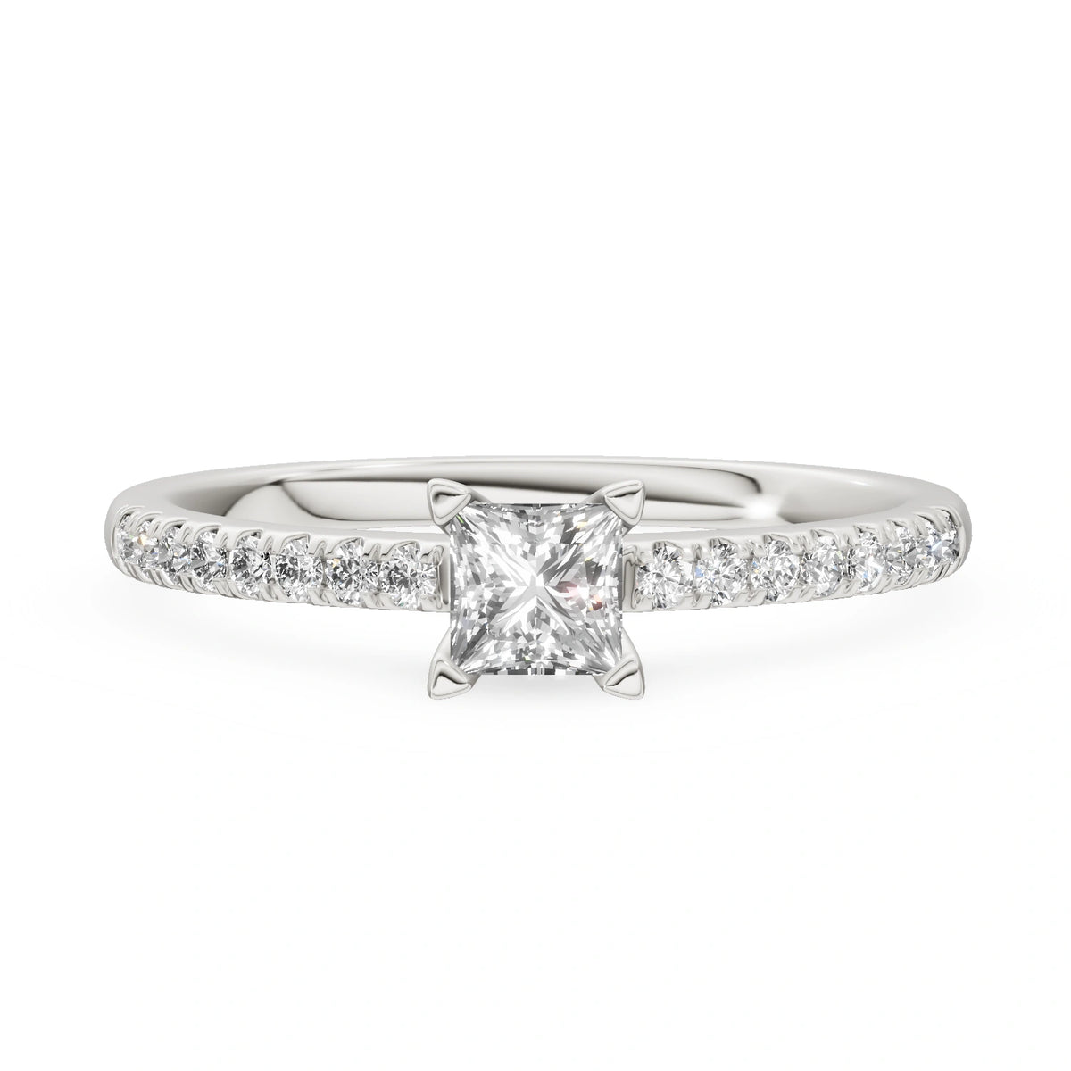 Gremari Seven Solis zásnubní prsten z bílého zlata s 0,30 ct lab-grown diamantem – Princess