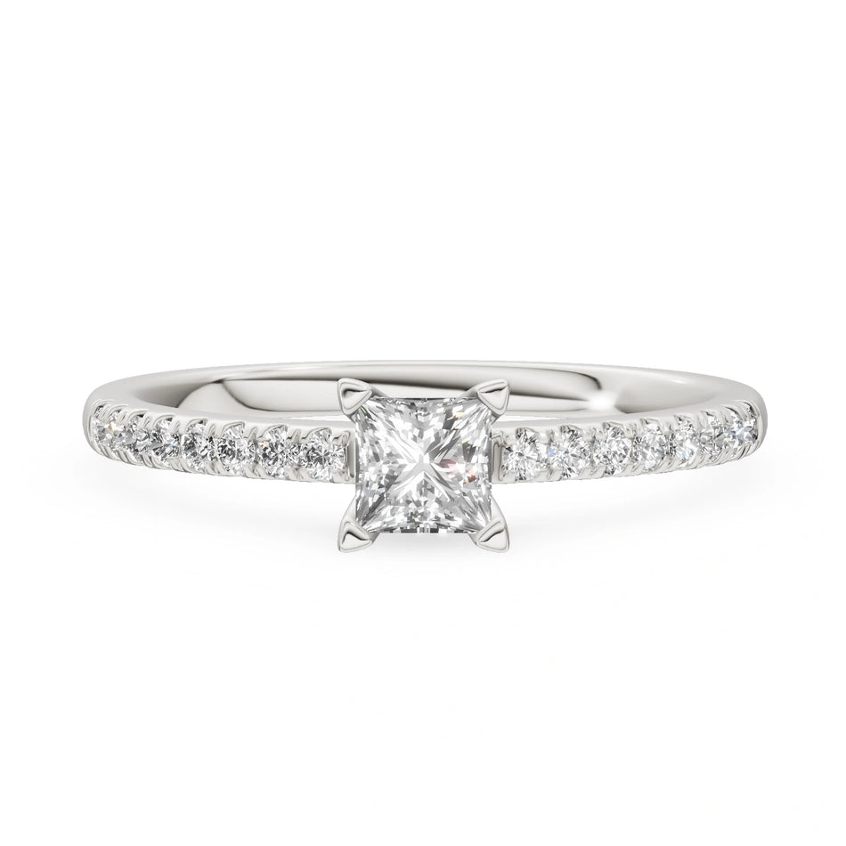 Gremari Seven Solis zásnubní prsten z bílého zlata s 0,30 ct lab-grown diamantem – Princess