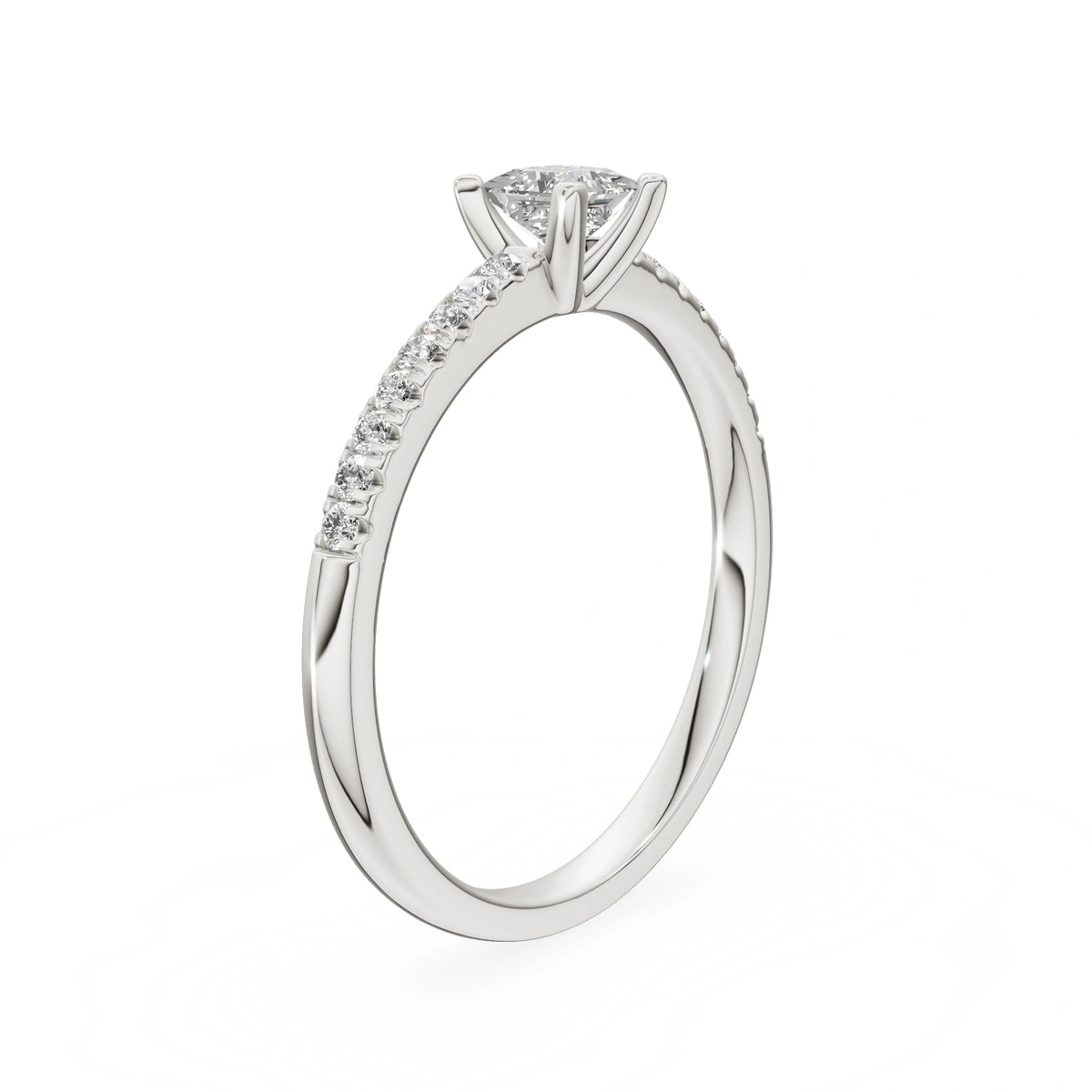 Gremari Seven Solis zásnubní prsten z bílého zlata s 0,30 ct lab-grown diamantem – Princess