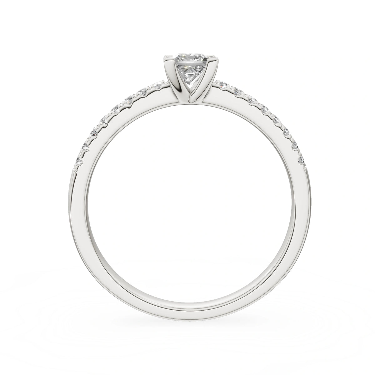 Gremari Seven Solis zásnubní prsten z bílého zlata s 0,30 ct lab-grown diamantem – Princess