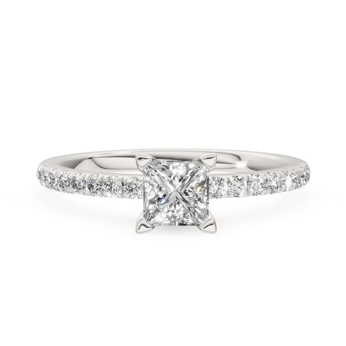 Gremari Seven Solis zásnubní prsten z bílého zlata s 0,50 ct lab-grown diamantem – Princess