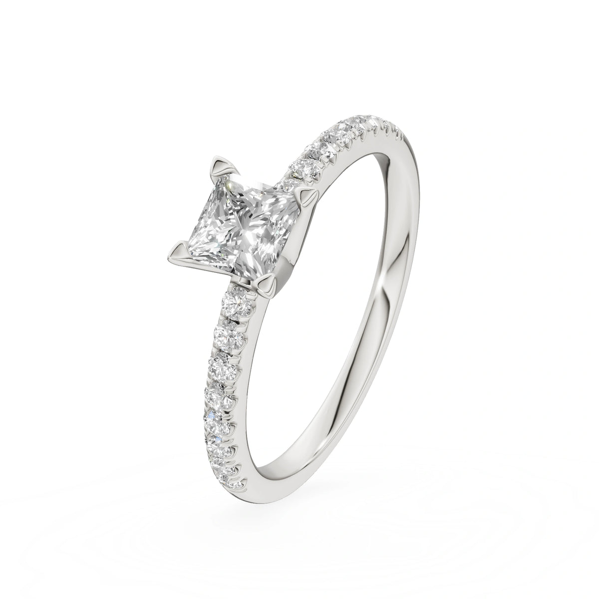 Gremari Seven Solis zásnubní prsten z bílého zlata s 0,50 ct lab-grown diamantem – Princess