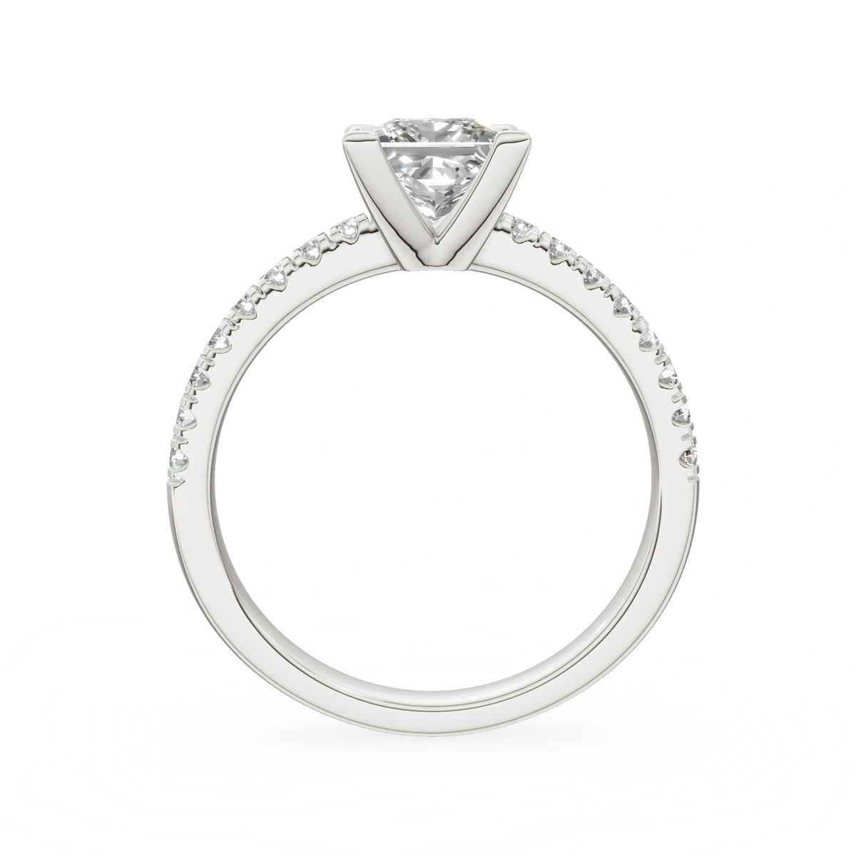 Gremari Seven Solis zásnubní prsten z bílého zlata s 1,00 ct lab-grown diamantem – Princess