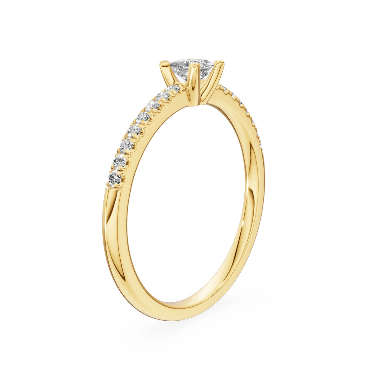 Gremari Seven Solis zásnubní prsten ze žlutého zlata s 0,15 ct lab-grown diamantem – Princess