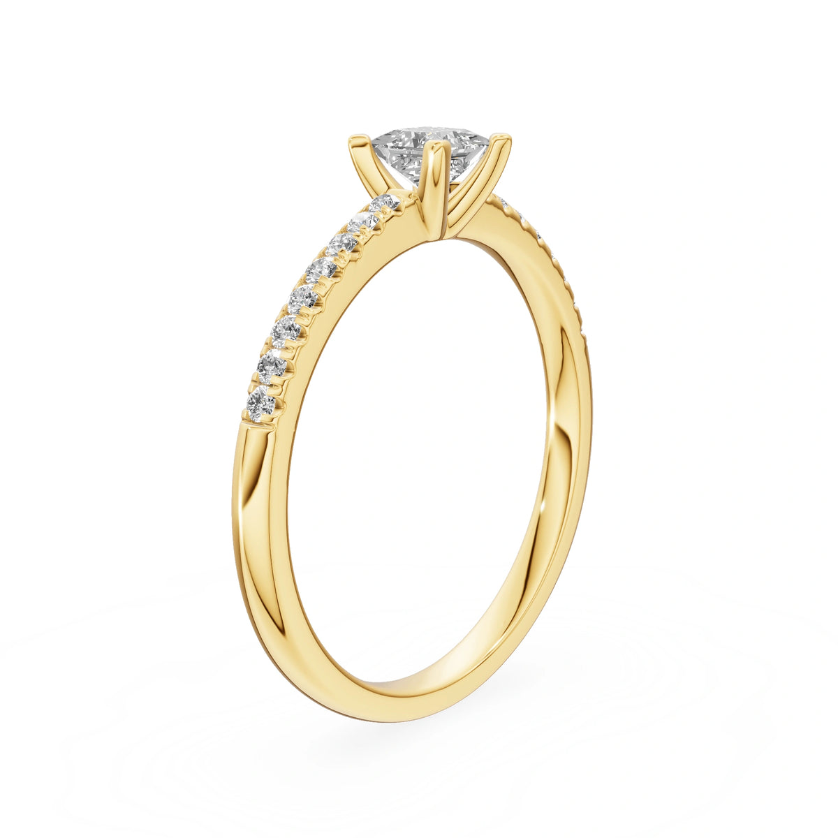 Gremari Seven Solis zásnubní prsten ze žlutého zlata s 0,30 ct lab-grown diamantem – Princess