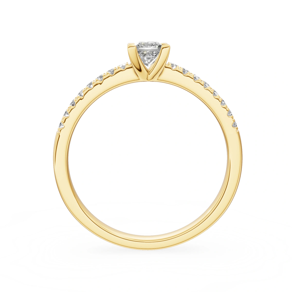 Gremari Seven Solis zásnubní prsten ze žlutého zlata s 0,30 ct lab-grown diamantem – Princess
