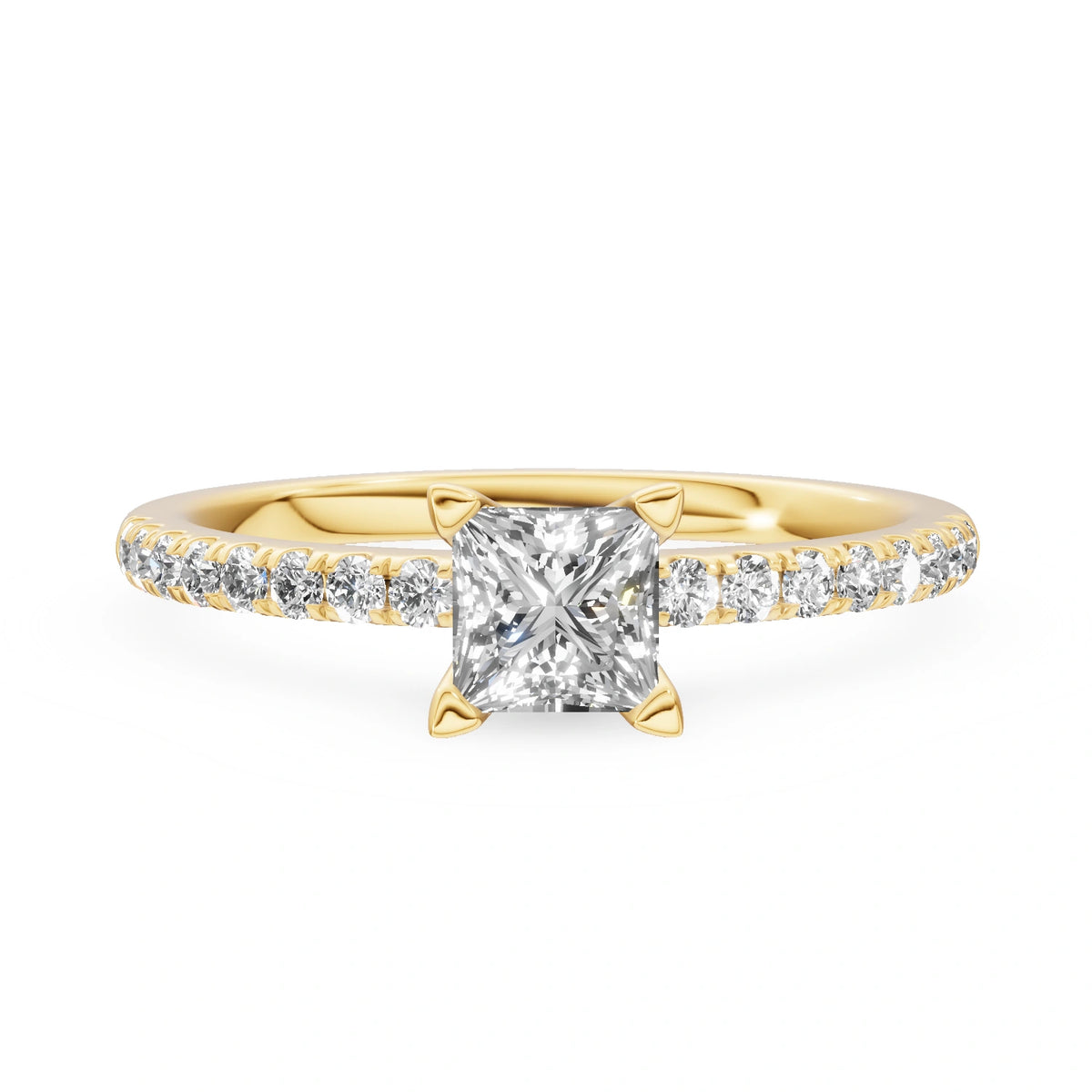 Gremari Seven Solis zásnubní prsten ze žlutého zlata s 0,50 ct lab-grown diamantem – Princess