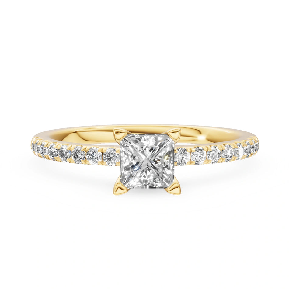 Gremari Seven Solis zásnubní prsten ze žlutého zlata s 0,50 ct lab-grown diamantem – Princess
