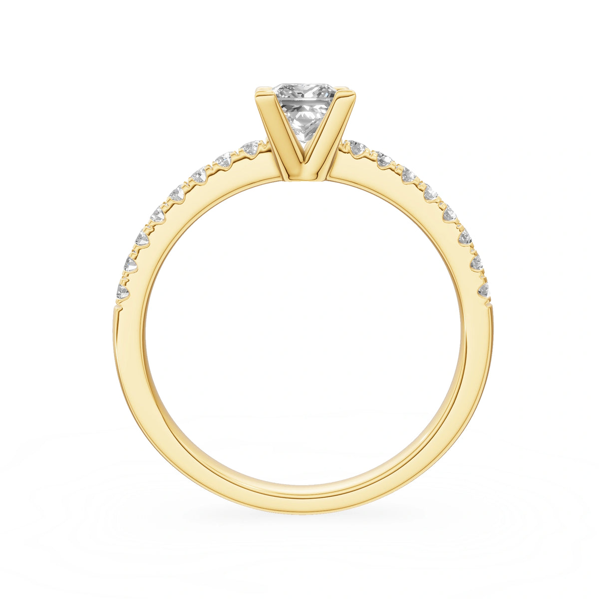 Gremari Seven Solis zásnubní prsten ze žlutého zlata s 0,50 ct lab-grown diamantem – Princess