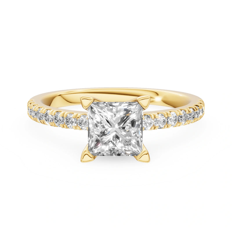 Gremari Seven Solis zásnubní prsten ze žlutého zlata s 1,00 ct lab-grown diamantem – Princess