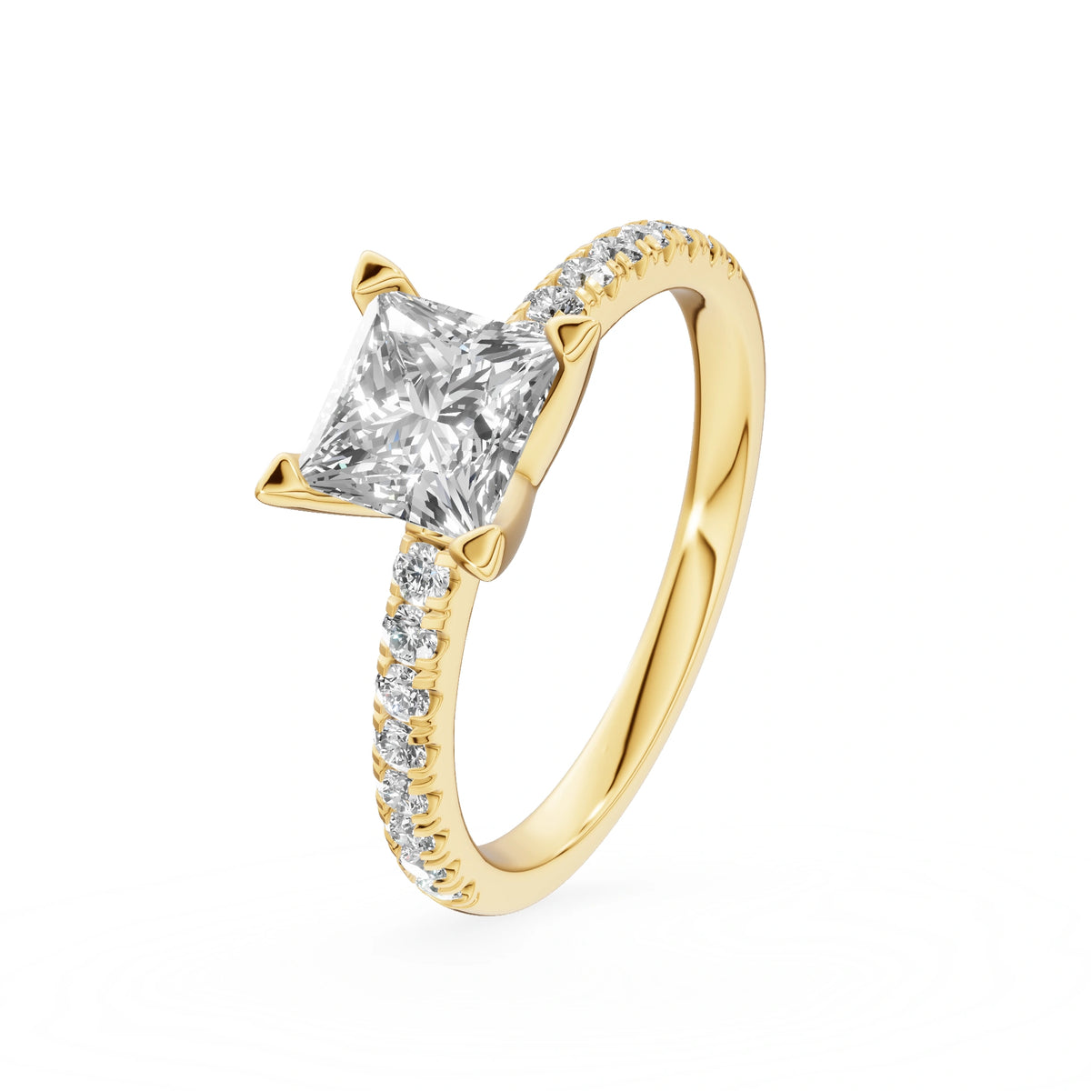 Gremari Seven Solis zásnubní prsten ze žlutého zlata s 1,00 ct lab-grown diamantem – Princess