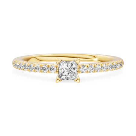 GREMARI Seven Solis 14K yellow gold engagement ring with 0.15 ct princess-cut lab-grown diamond