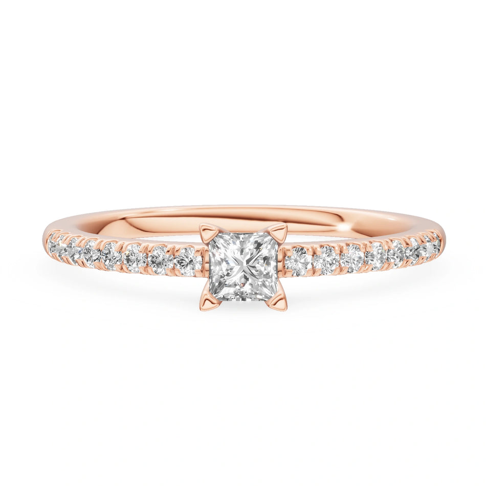 Gremari Seven Solis zásnubní prsten z bílého zlata s 0,15 ct přírodním diamantem – Princess