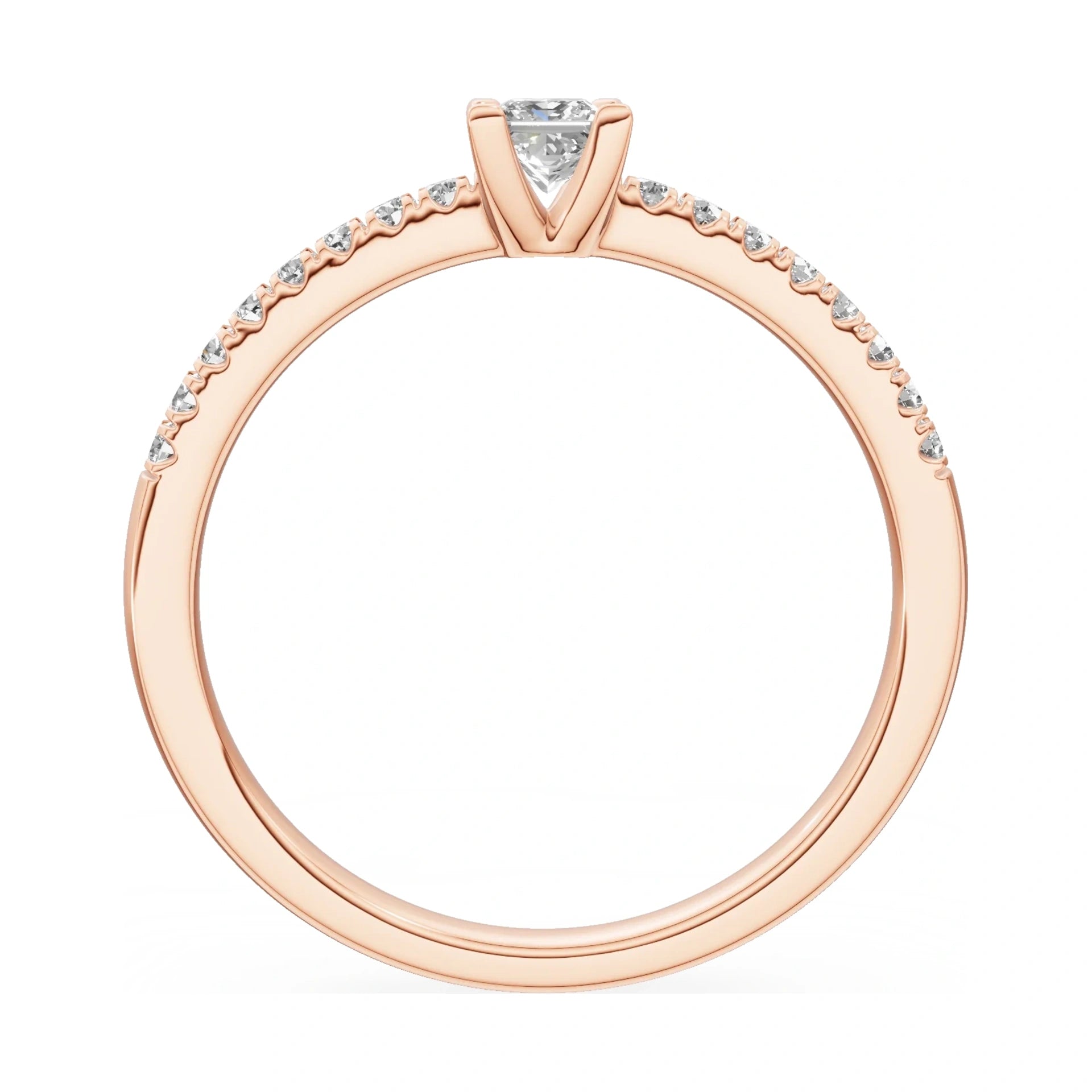 GREMARI Seven Solis princess-cut lab-grown diamond engagement ring in 14K white gold, 0.15 ct