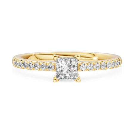 GREMARI Seven Solis 14K yellow gold engagement ring with 0.30 ct princess-cut lab-grown diamond