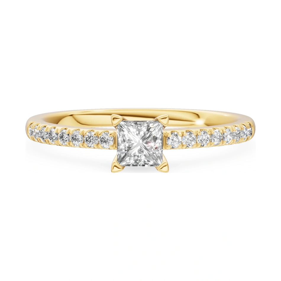 GREMARI Seven Solis 14K yellow gold engagement ring with 0.30 ct princess-cut lab-grown diamond
