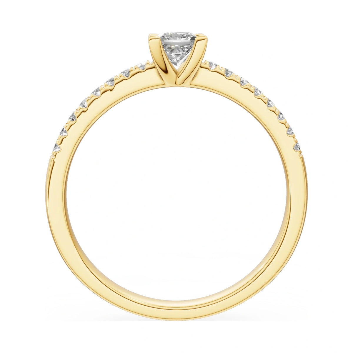 GREMARI Seven Solis princess-cut lab-grown diamond engagement ring in 14K yellow gold, 0.30 ct