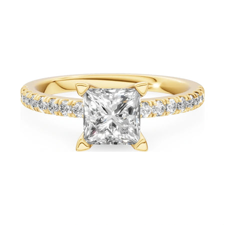 GREMARI Seven Solis 14K yellow gold engagement ring with 0.30 ct princess-cut natural diamond