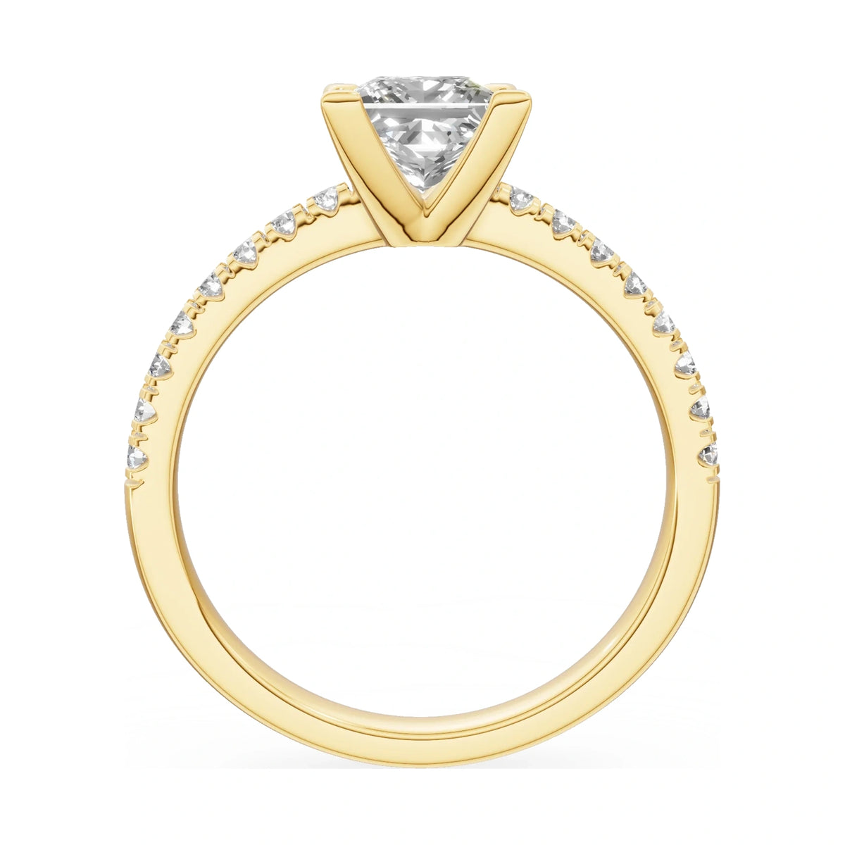 GREMARI Seven Solis princess-cut natural diamond engagement ring in 14K yellow gold, 0.30 ct