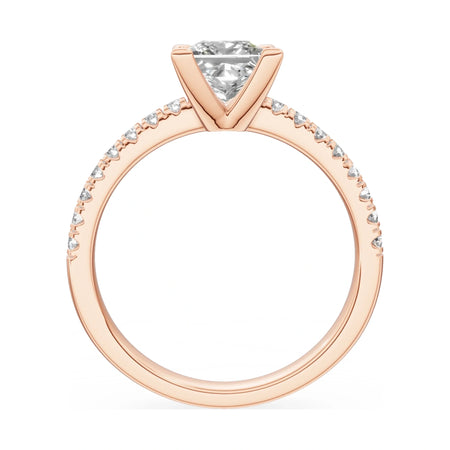 GREMARI Seven Solis princess-cut natural diamond engagement ring in 14K white gold, 0.30 ct