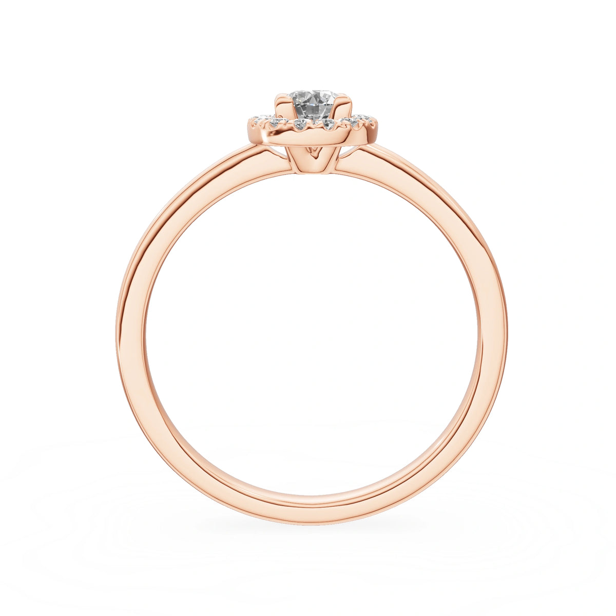 Gremari Seven Aura zásnubní prsten z růžového zlata s 0,15 ct lab-grown diamantem – Round/Brilliant