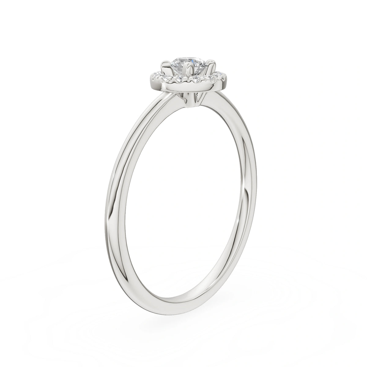 Gremari Seven Aura zásnubní prsten z bílého zlata s 0,15 ct lab-grown diamantem – Round/Brilliant