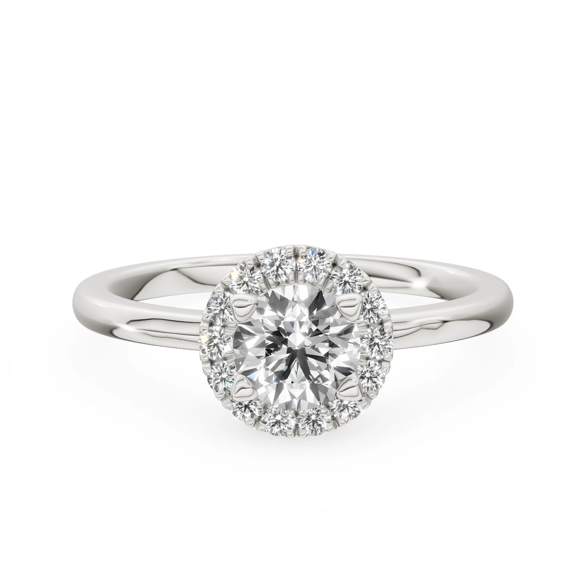 Gremari Seven Aura zásnubní prsten z bílého zlata s 0,50 ct lab-grown diamantem – Round/Brilliant