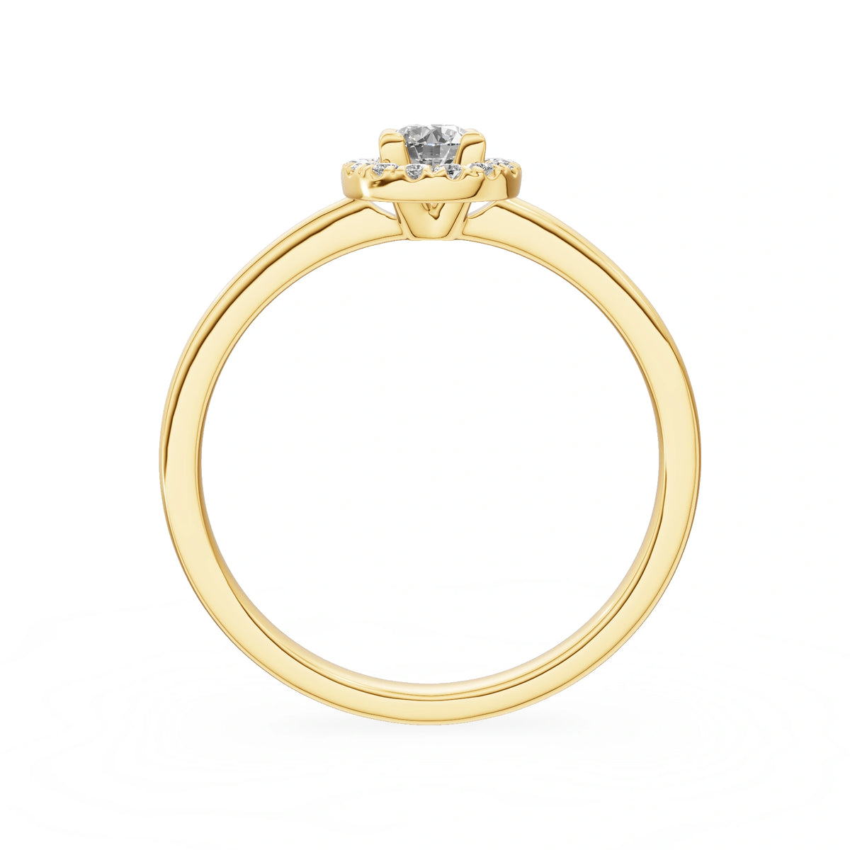 Gremari Seven Aura zásnubní prsten ze žlutého zlata s 0,15 ct lab-grown diamantem – Round/Brilliant