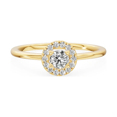 GREMARI Seven Aura 14K yellow gold engagement ring with 0.15 ct round-cut natural diamond