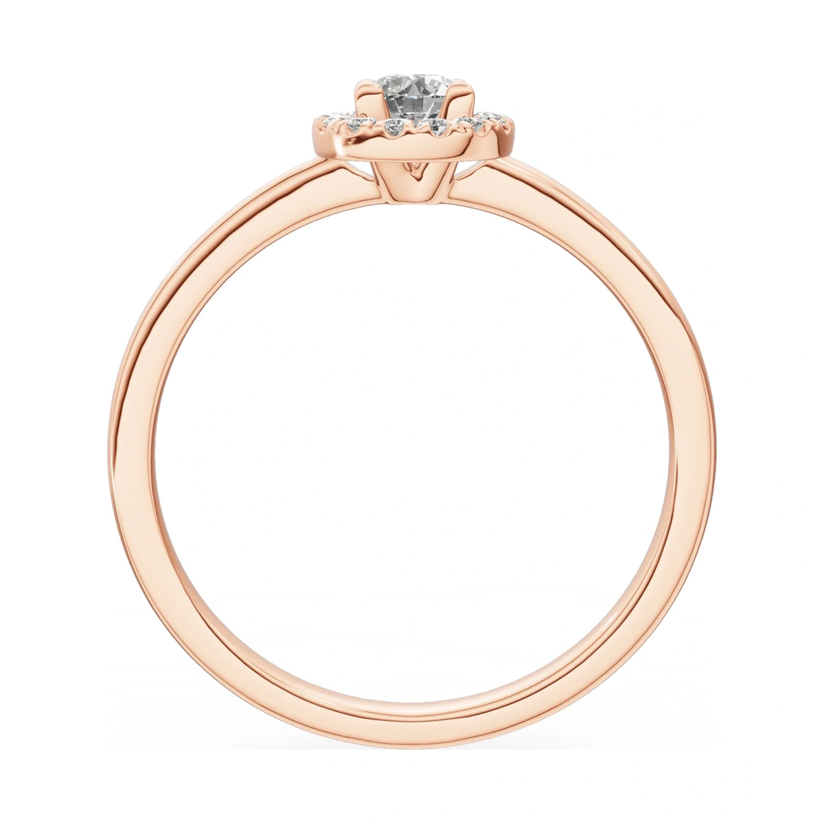 GREMARI Seven Aura round-cut natural diamond engagement ring in 14K rose gold, 0.15 ct