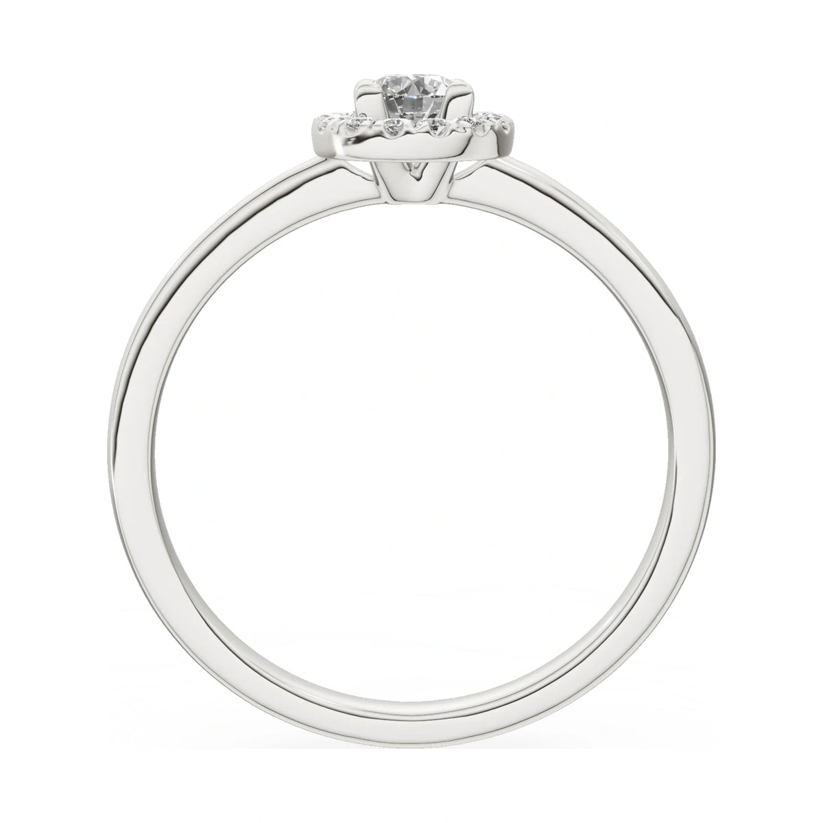 GREMARI Seven Aura round-cut natural diamond engagement ring in 14K white gold, 0.15 ct