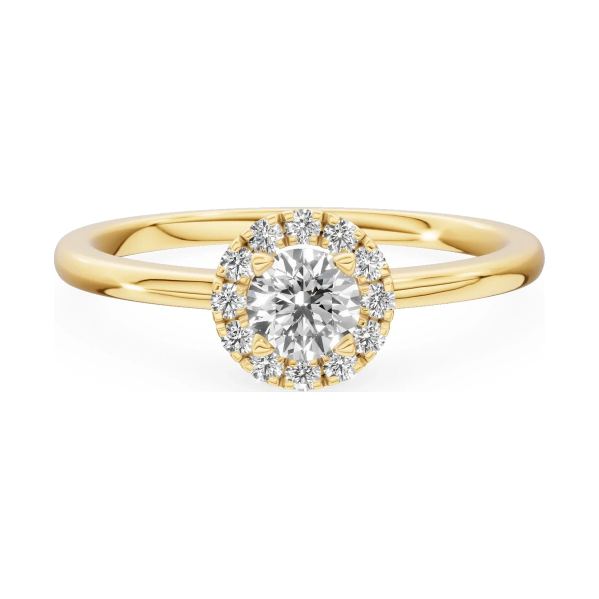GREMARI Seven Aura 14K yellow gold engagement ring with 0.30 ct round-cut natural diamond