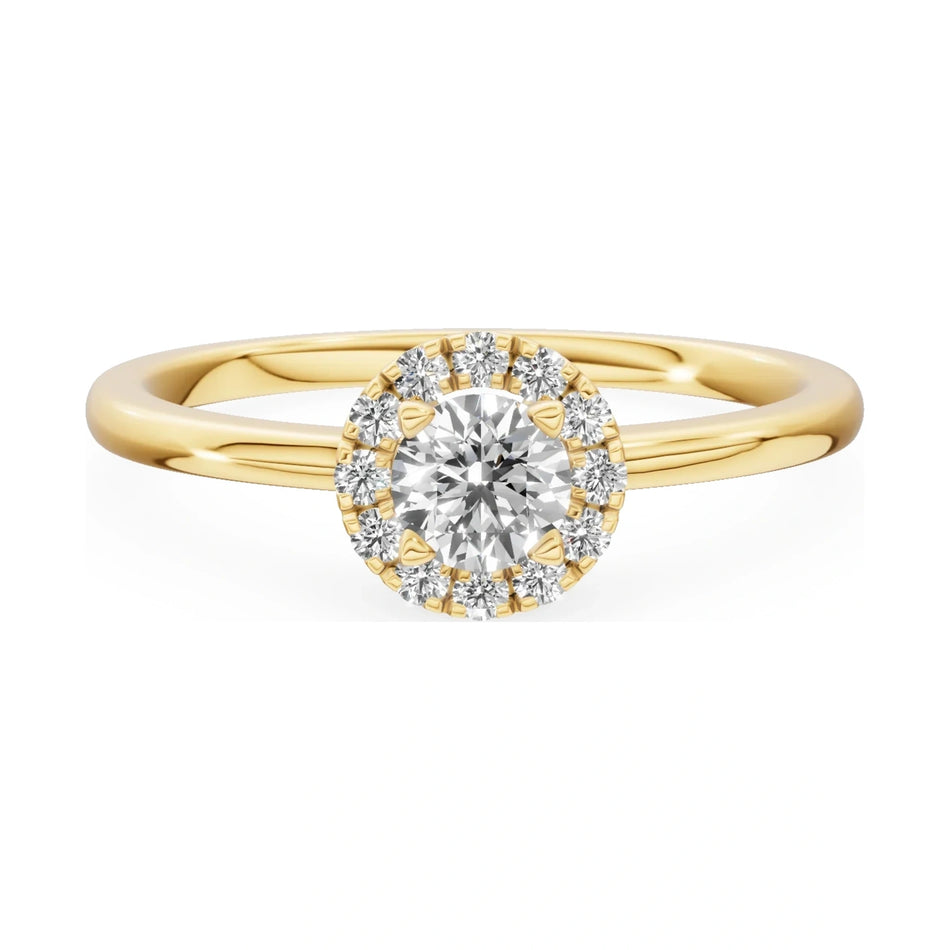 GREMARI Seven Aura 14K yellow gold engagement ring with 0.30 ct round-cut natural diamond