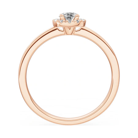 GREMARI Seven Aura round-cut natural diamond engagement ring in 14K yellow gold, 0.30 ct