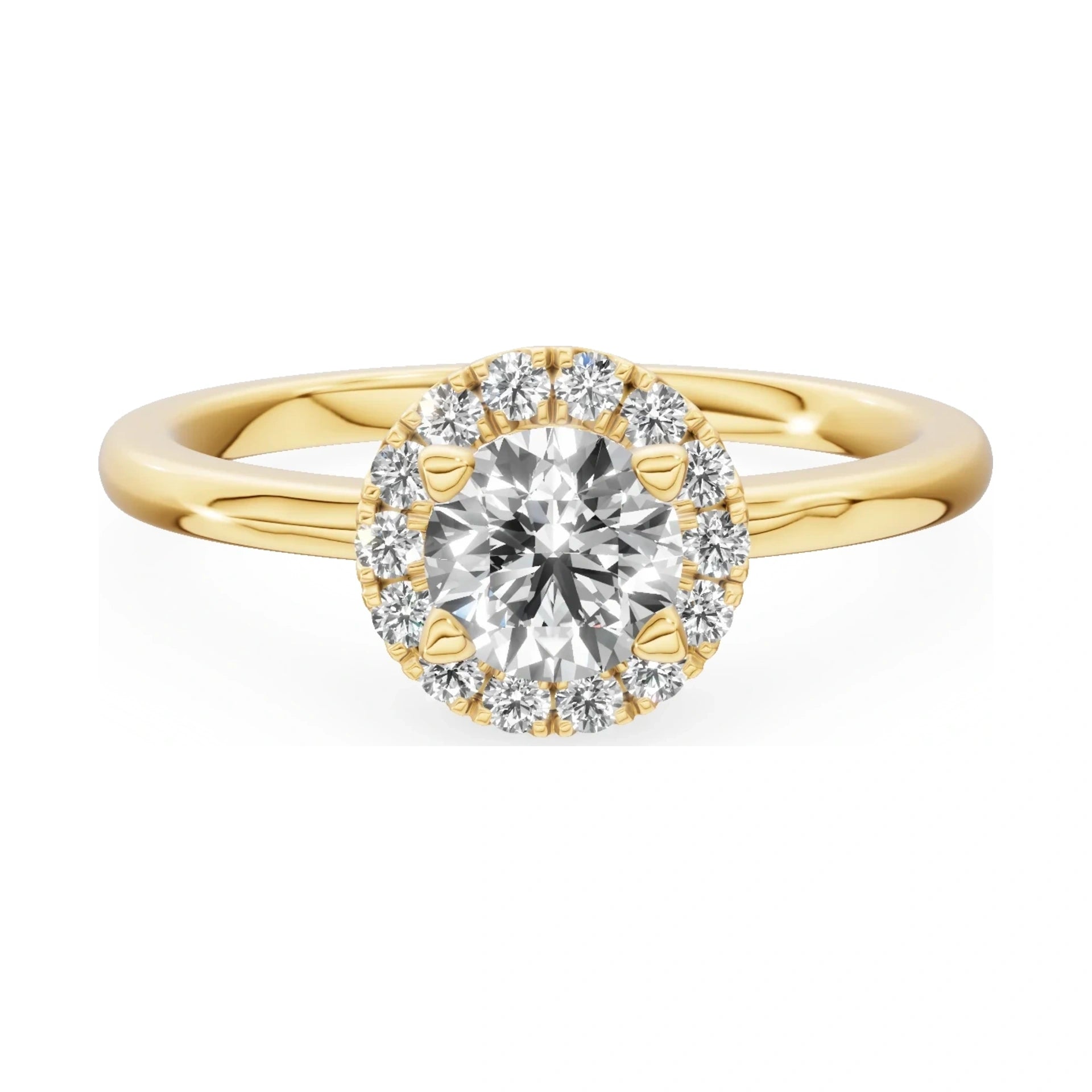 GREMARI Seven Aura 14K yellow gold engagement ring with 0.50 ct round-cut natural diamond