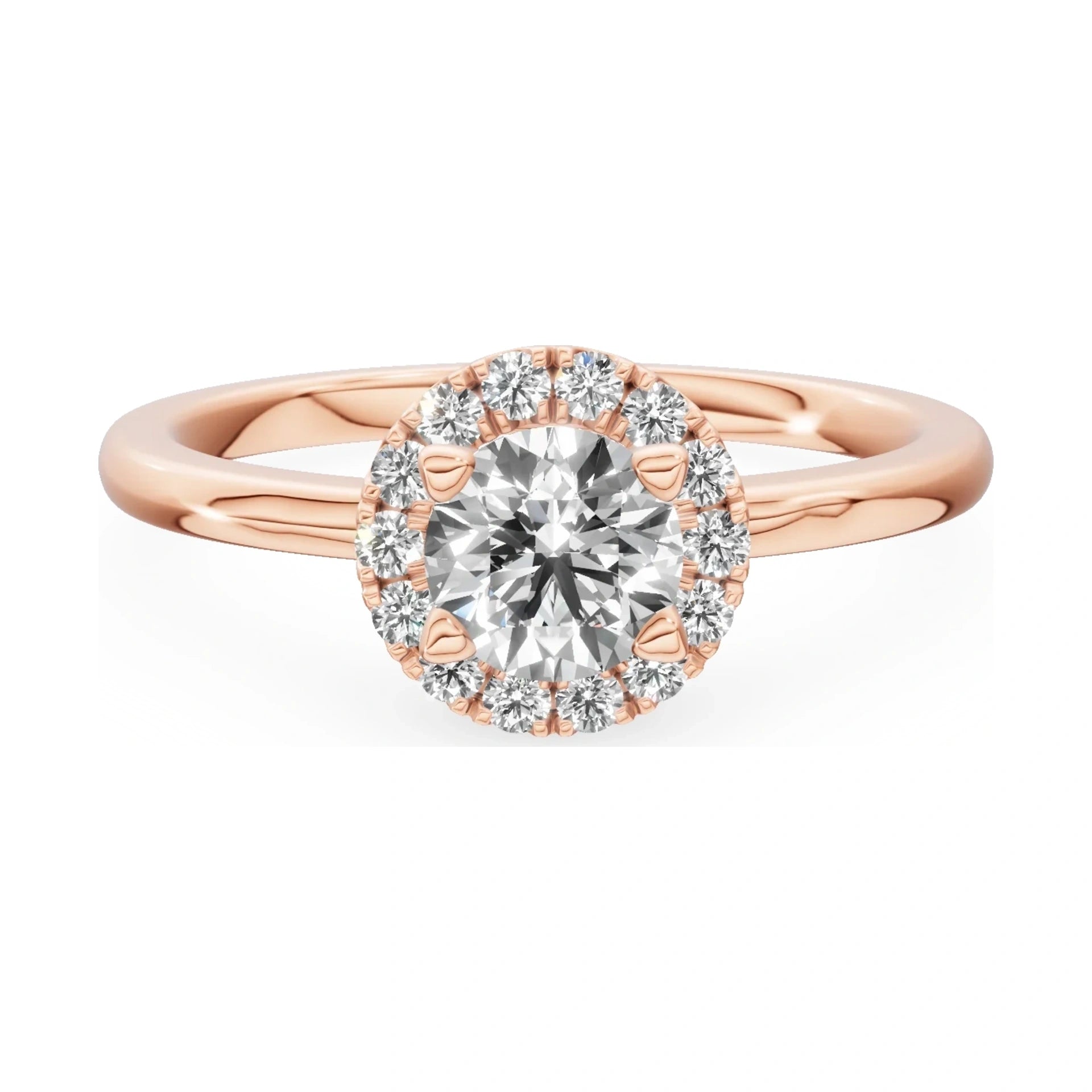 GREMARI Seven Aura 14K rose gold engagement ring with 0.50 ct round-cut natural diamond
