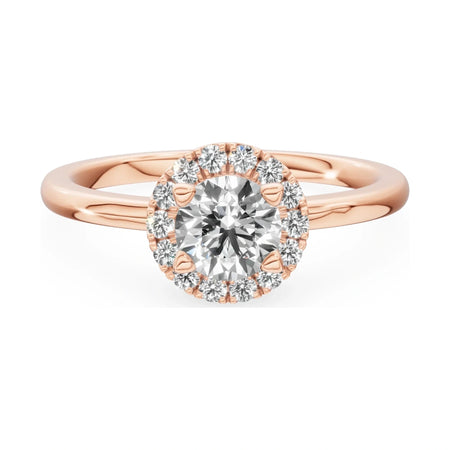 GREMARI Seven Aura 14K rose gold engagement ring with 0.50 ct round-cut natural diamond