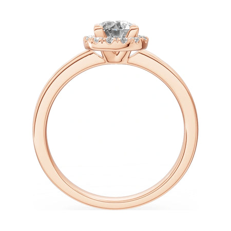 GREMARI Seven Aura round-cut natural diamond engagement ring in 14K rose gold, 0.50 ct