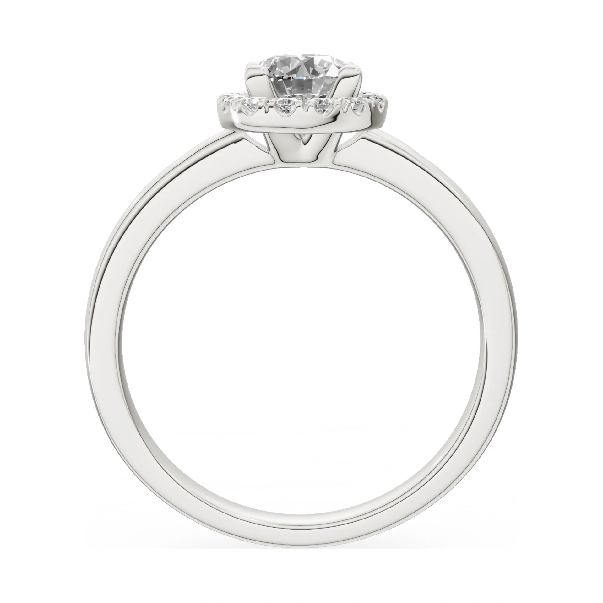 GREMARI Seven Aura round-cut natural diamond engagement ring in 14K white gold, 0.50 ct
