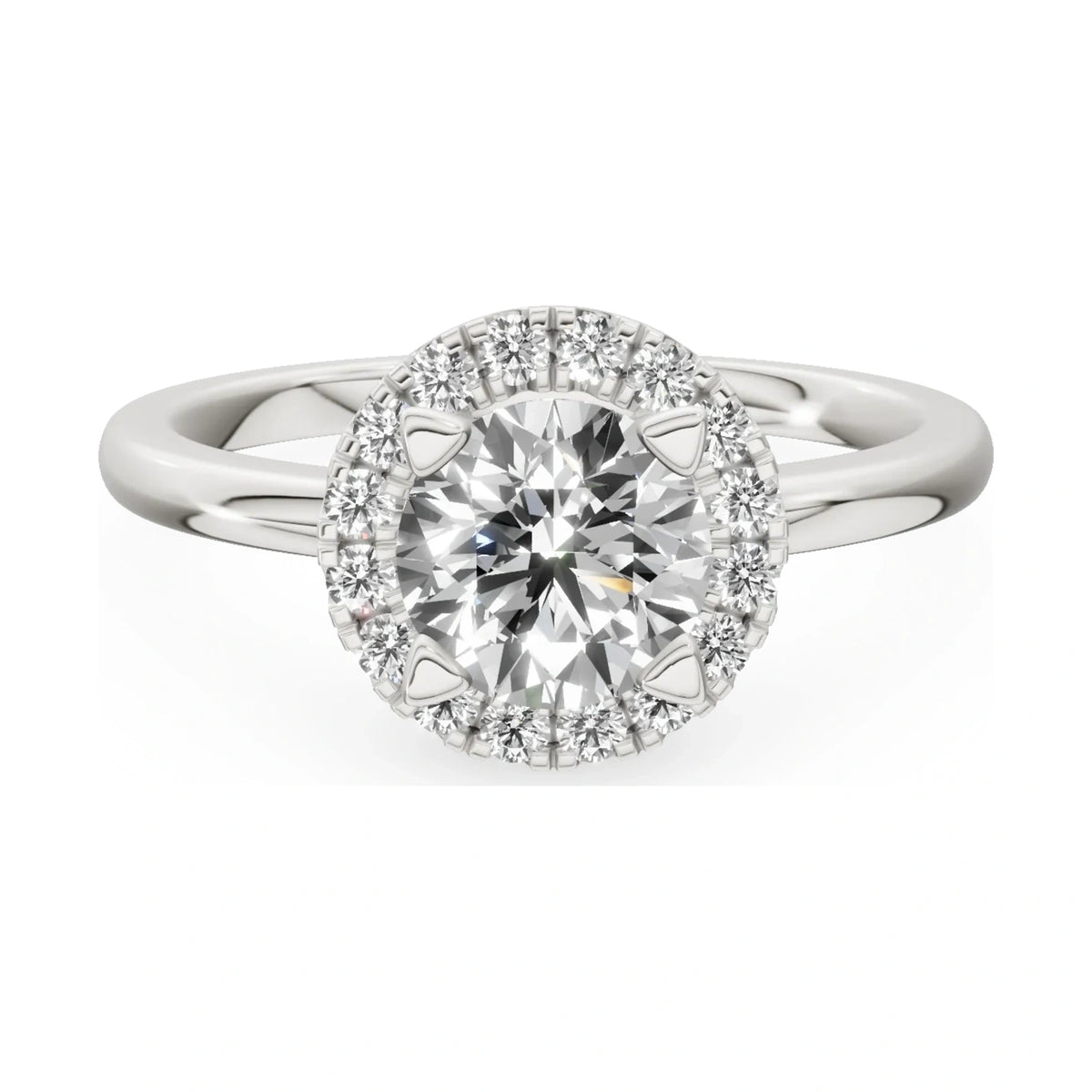 GREMARI Seven Aura 14K white gold engagement ring with 1.00 ct round-cut natural diamond