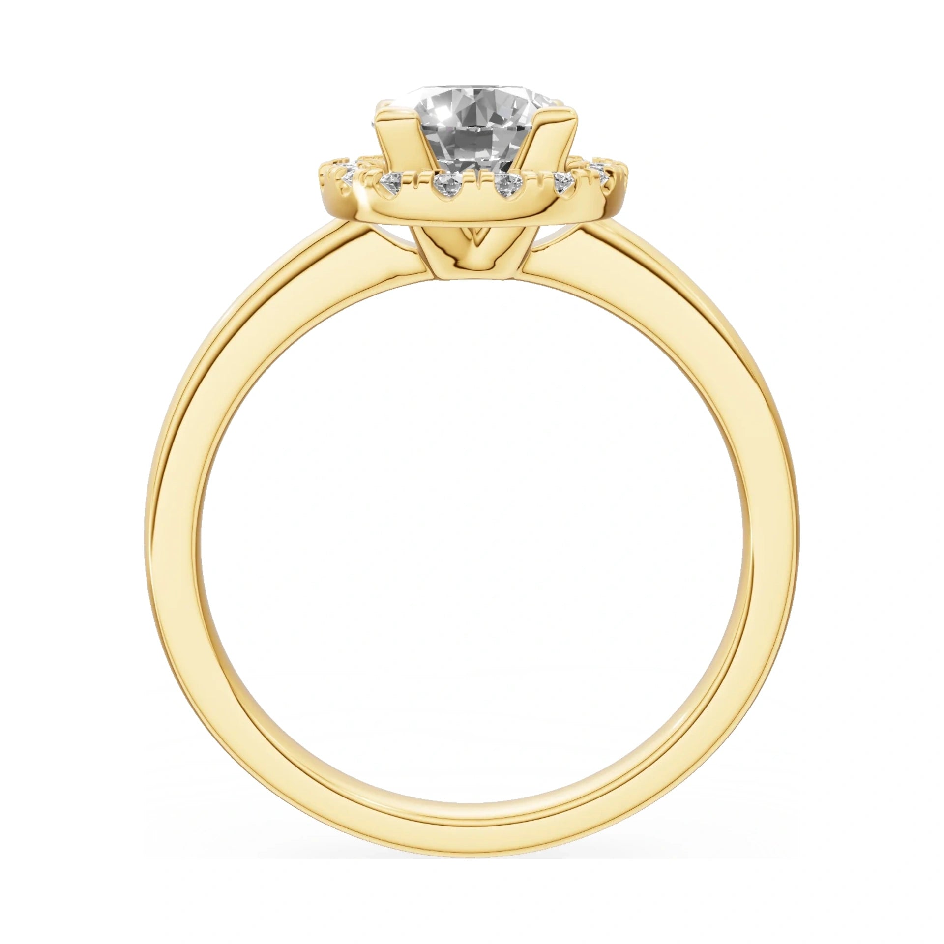 GREMARI Seven Aura round-cut natural diamond engagement ring in 14K yellow gold, 1.00 ct
